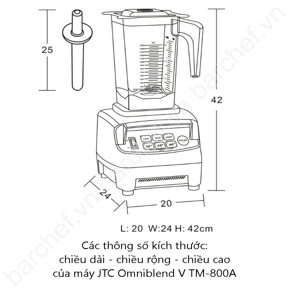 Máy xay sinh tố JTC Omniblend V (Model TM-800A)