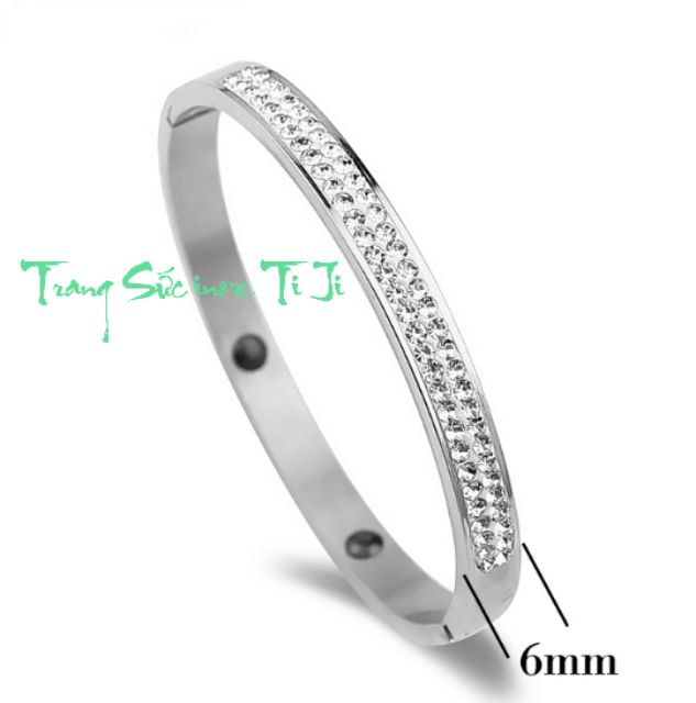 Vòng tay nữ inox cao cấp 2 hàng xoàn