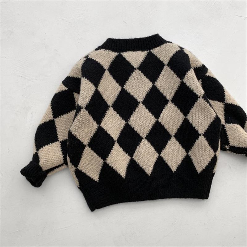 MNGRL Áo Cardigan Len Kẻ Sọc Thoải Mái Hàn Quốc Cho Bé Trai Bé Gái