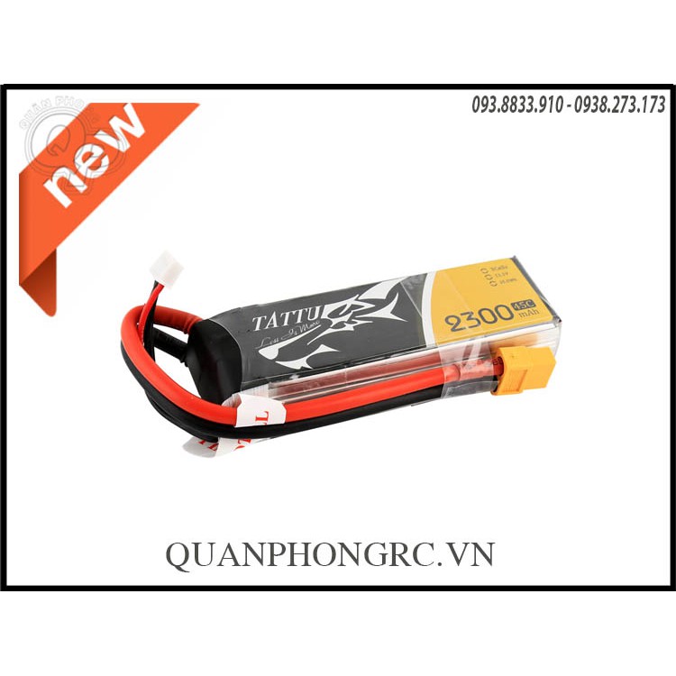 Pin Tattu 2300mAh 3S 45C 11.1V LiPo Battery XT60 Plug