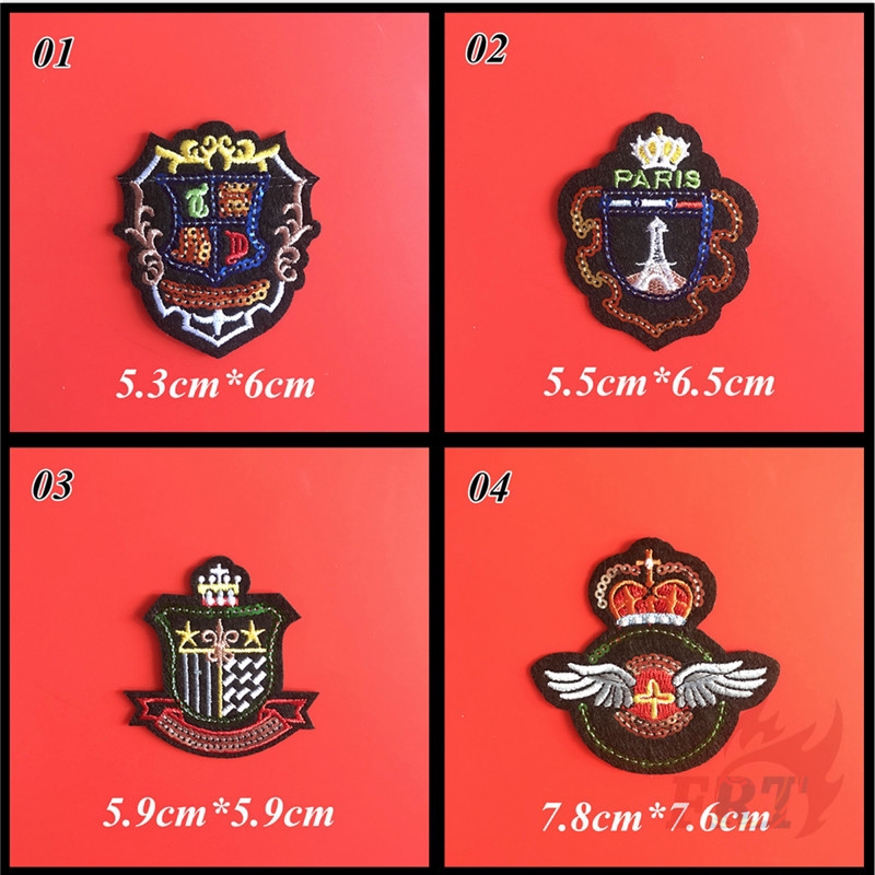 Set 1 / 4 Miếng Ủi Thêu Hình Vương Miện Đính Kim Sa Đẹp Mắt