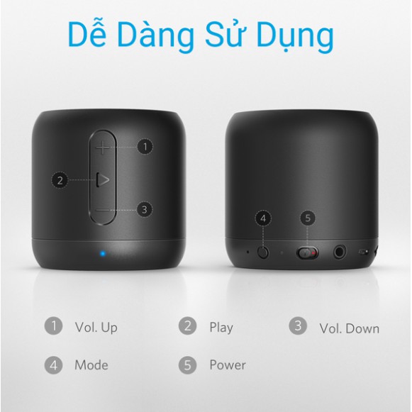 Loa Bluetooth Anker SoundCore Mini - A3101, loa di động bass mạnh mẽ, nghe nhạc, học tậ