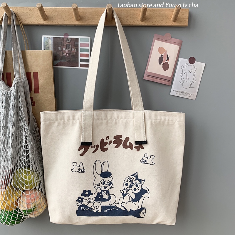 Túi Xách Canvas Sức Chứa Lớn Thiết Kế Đơn Giản Thời Trang Cho Nữ