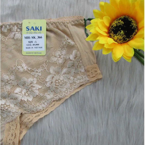QUẦN LÓT NỮ LƯNG CAO THUN LỤA PHỐI REN SAKI