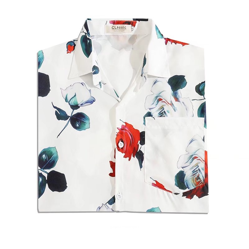 【M-3XL】Áo Sơ Mi Nam Cổ Thuyền Dáng Rộng Phong Cách Hip Hop Thời Trang Mùa Hè Mới Size Lớn Phong Cách Nhật Bản