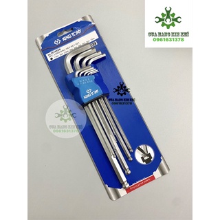 Bộ lục giác kingtoni 9 cây đầu bi chữ L 1.5mm-10mm dài 17mm Bộ lục giác đầu bi 9 món - bộ lục giác hàng tốt