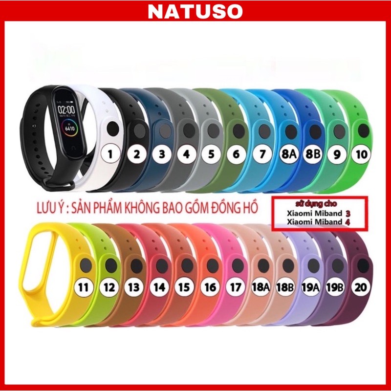 Dây Đeo Cao Su Thay Thế Cho Xiaomi Miband 3 Miband 4 Chất Lượng Cao [CHỌN MÀU]