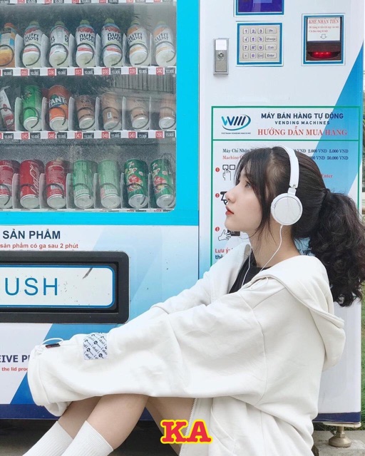 Áo khoác nỉ mũ thụng rộng tay to dài rộng khoá kéo