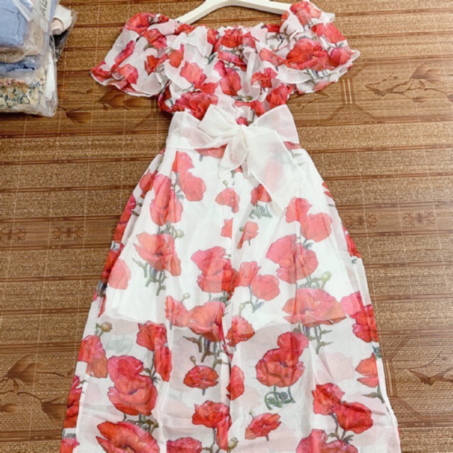 jum hoa thắt nơ eo