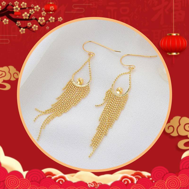 Bông tai mạ vàng 18K hình chú hổ năm mới thời trang