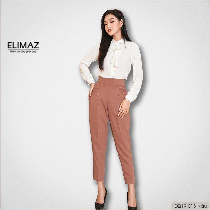 [Thiết kế mới 2021] Quần Tây Âu Nữ Công Sở Lưng Cao Elimaz Dáng Baggy Mã EQ19.015 | BigBuy360 - bigbuy360.vn