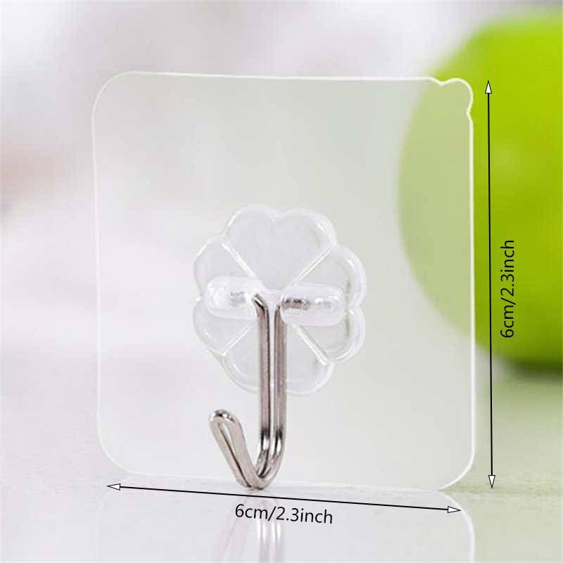 6cm Móc treo đồ tự dính chắc chắn trên tường làm bằng nhựa