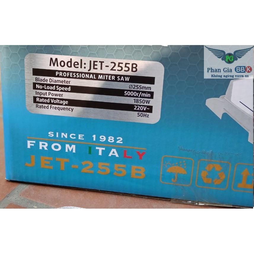 Máy cắt nhôm Jetman lõi đồng 1850W - 255mm, tặng lưỡi cắt nhôm