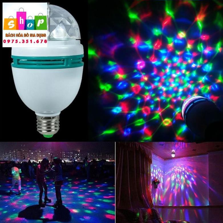 Bóng đèn xoay chiếu ánh sáng nhiều màu 3W E27 LED RGB dùng để trang trí giáng sinh / sàn nhảy / quán bar