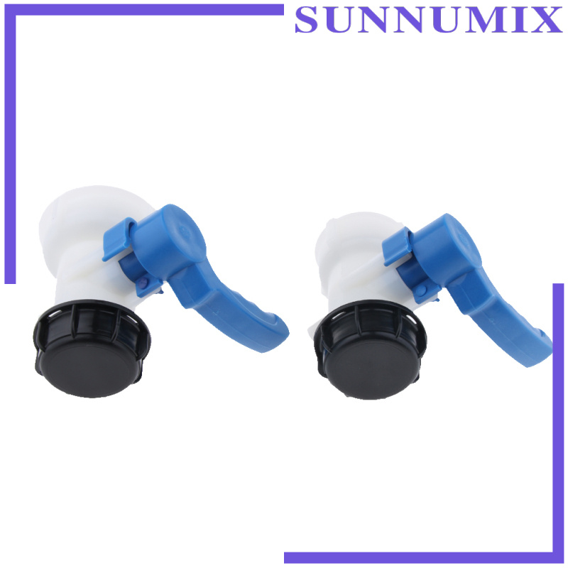 [SUNNIMIX]IBC Tote Tank Valve Drain Adapter, Blue Handle, DN40 62mm