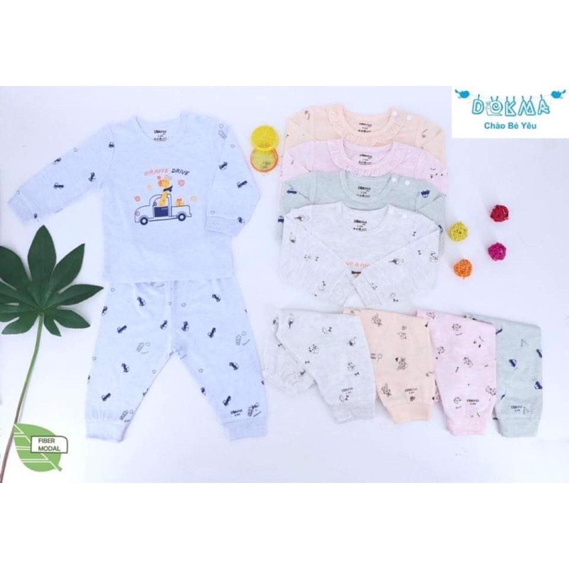 Bộ dài tay cài vai vải Modal DOKMA