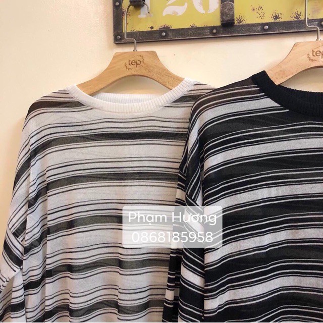 Áo Len Kẻ Dáng Rộng Siêu Hot (#495)_Xưởng May Quang Anh