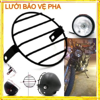 LƯỚI THÉP ĐEN LẮP NGOÀI 💎 BỘ BẢO VỆ ĐÈN PHA XE MÁY , Sơn tĩnh điện , dày dặn