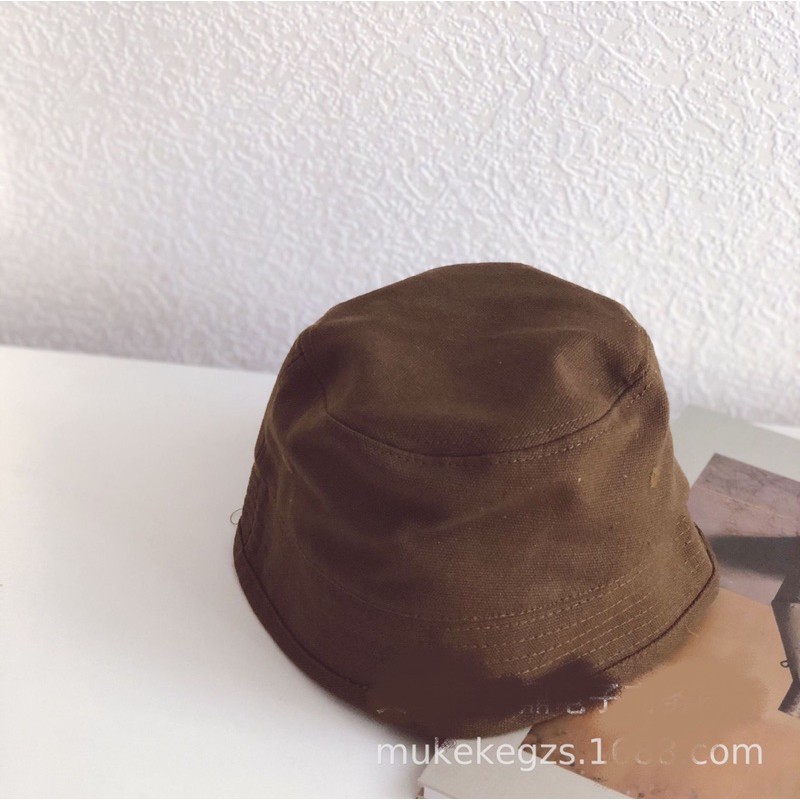 Mũ Bucket Kaki Che Mắt Phong Cách Retro Thời Thượng Cho Bé Trai Bé Gái