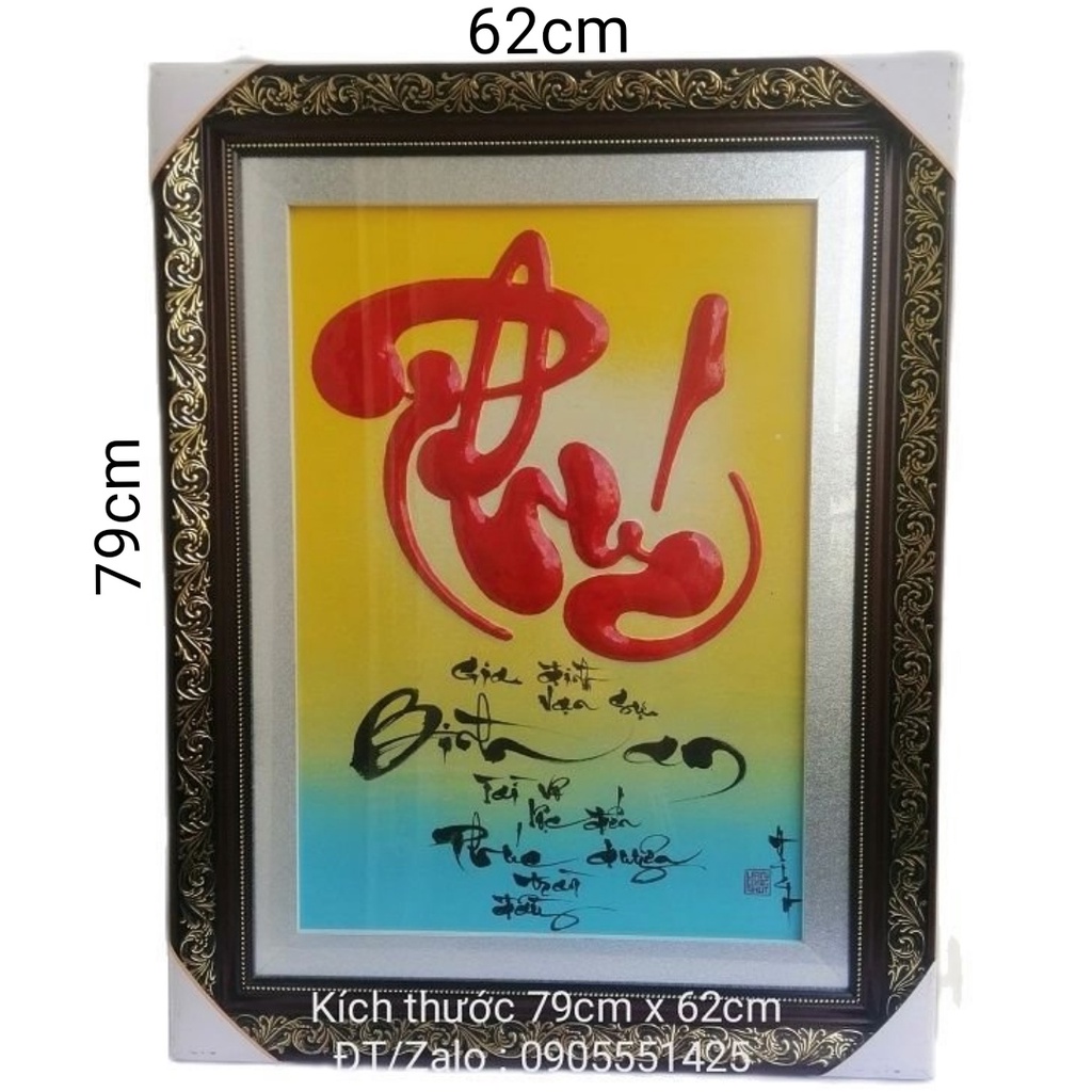 Tranh Thư pháp chữ PHÚC.Quà tặng mừng tân gia,khai trương, sinh nhật.Mừng thọ ông bà,cha mẹ.Quà tết.Tranh trang trí tết