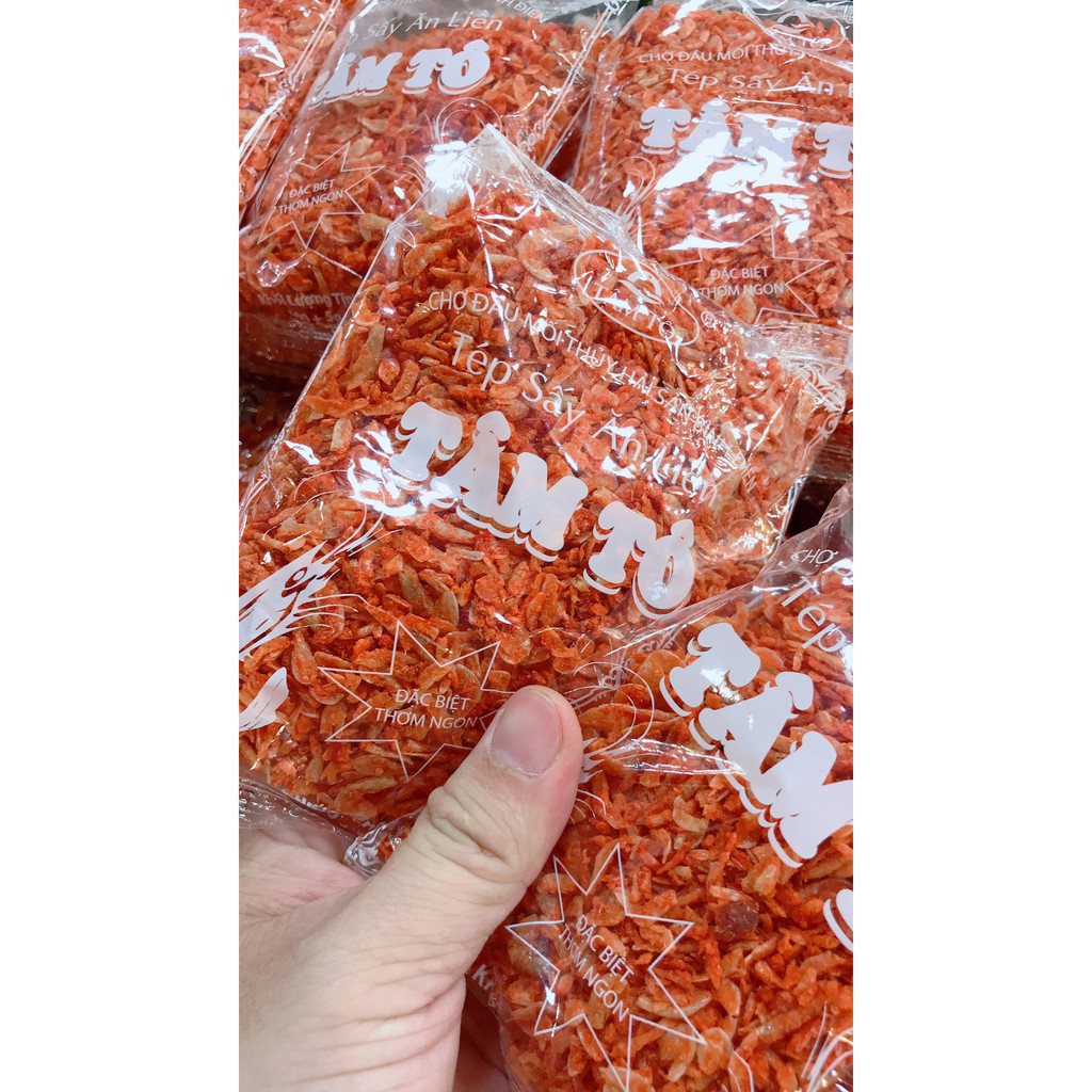 Gói 100gr tép sấy khô làm bánh tráng nướng, bắp xào....