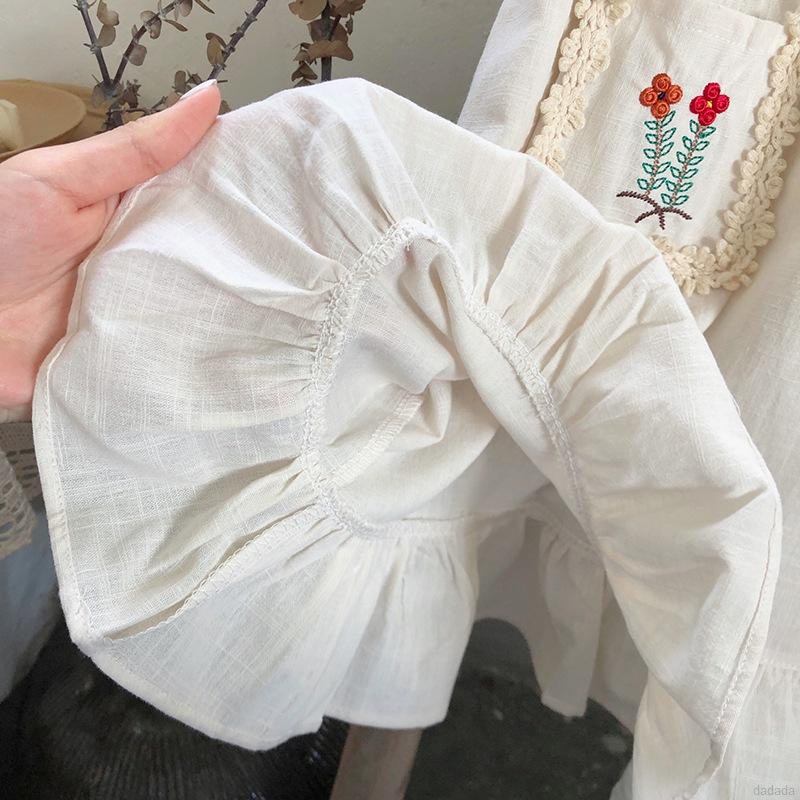 Đầm Tay Cánh Tiên Thêu Họa Tiết Cổ Điển Thời Trang Mùa Hè Cho Bé Gái