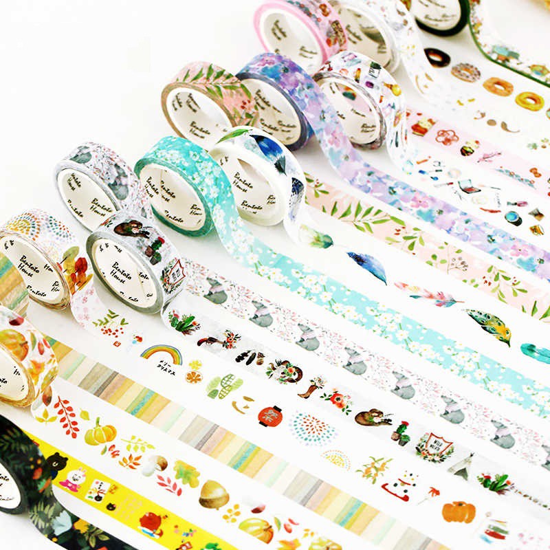 Washi tape set 1 cuộn Bentoto kích thước 15mm x7m