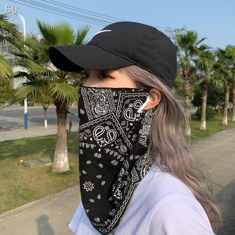 Khẩu trang chống nắng mùa hè nam nữ bịt tai tia UV bảo vệ toàn bộ mặt và cổ tích hợp mạng che lái xe mỏngL