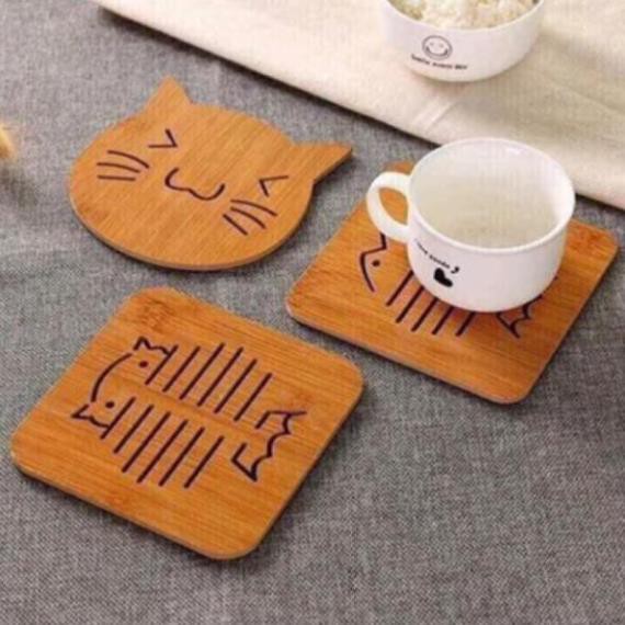 TẤM LÓT NỒI BẰNG GỖ TRE NHIỀU HÌNH NGỘ NGHĨNH