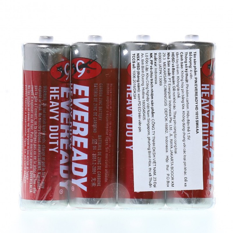 4 Viên Pin Tiểu AA Eveready Mèo 1.5V (Nhập Khẩu Indonesia) (Không rò rỉ)