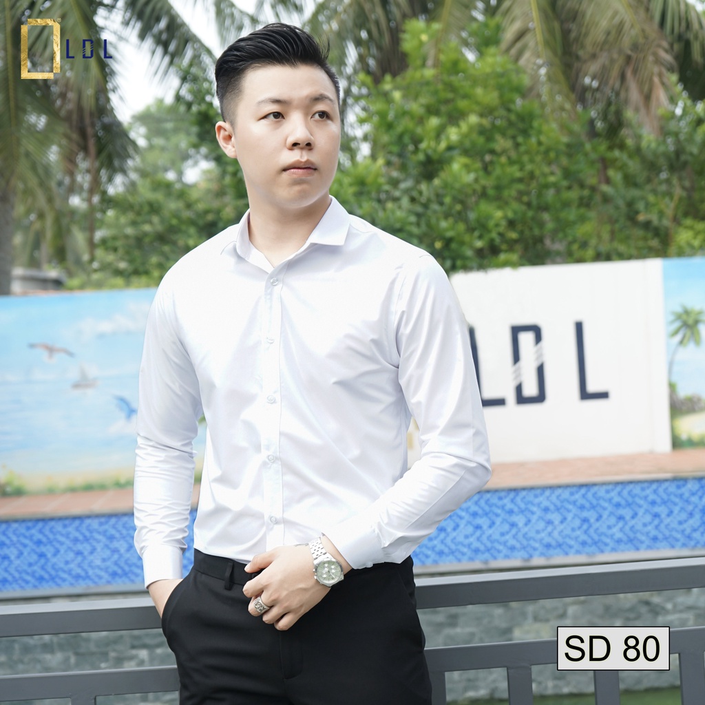 Áo Sơ Mi Nam Công Sở Cao Cấp LDL, Sơ Mi Nam Dài Tay Không Túi Trơn, Form dáng trẻ trung, lịch lãm
