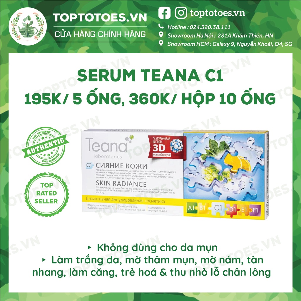 Serum Teana C1 dưỡng da trắng hồng, căng bóng, mờ thâm, nám, tàn nhang