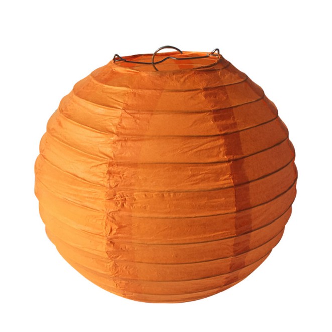 [NHÀ CỦA ANG] Lồng đèn giấy tròn màu cam size 25cm