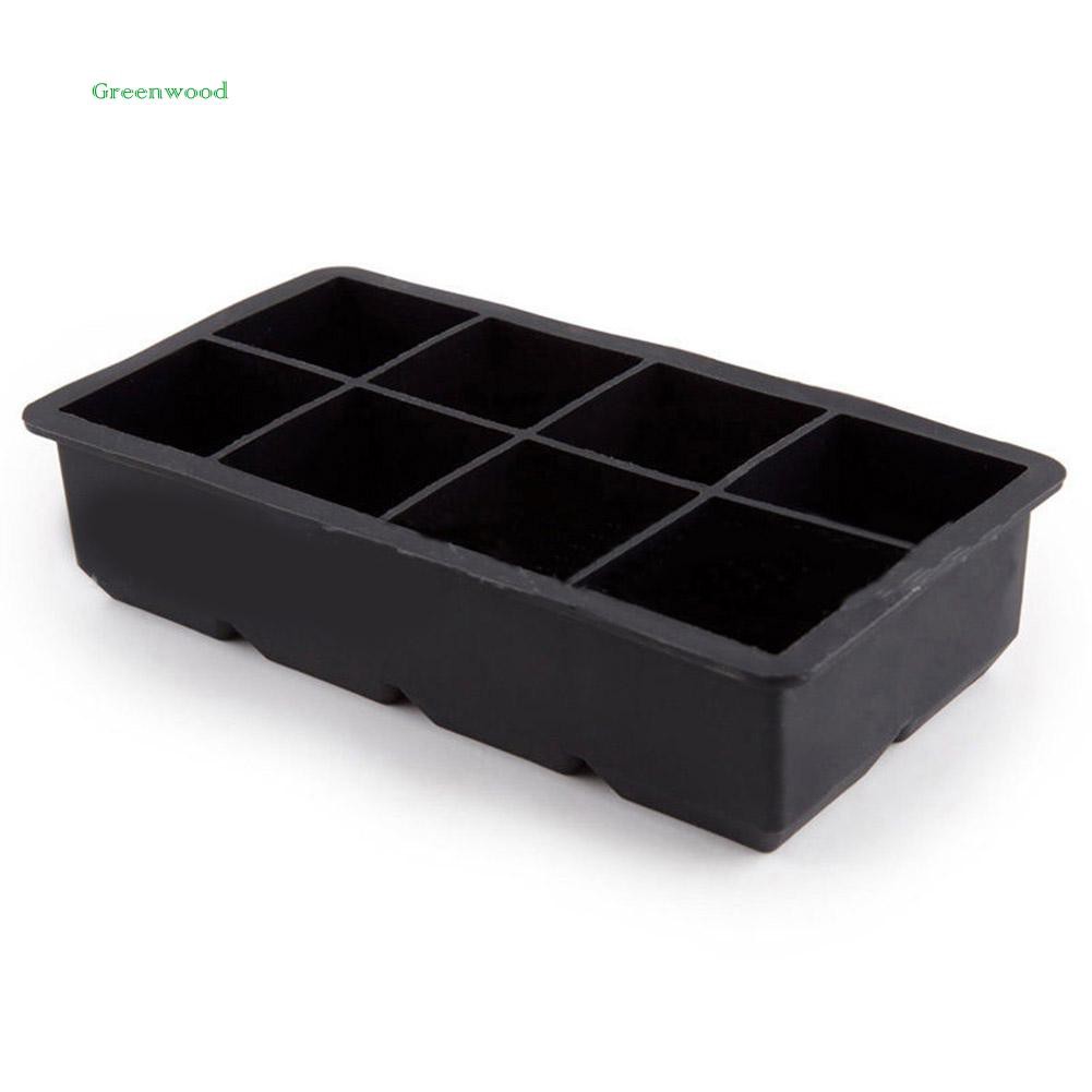 Khuôn Silicon Làm Đá 8 Ô Lớn Màu Đen