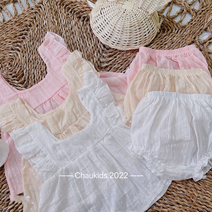 HOT!!  bộ 2 dây quần chip kèm tuban cho bé siêu baby cute chất thô mềm