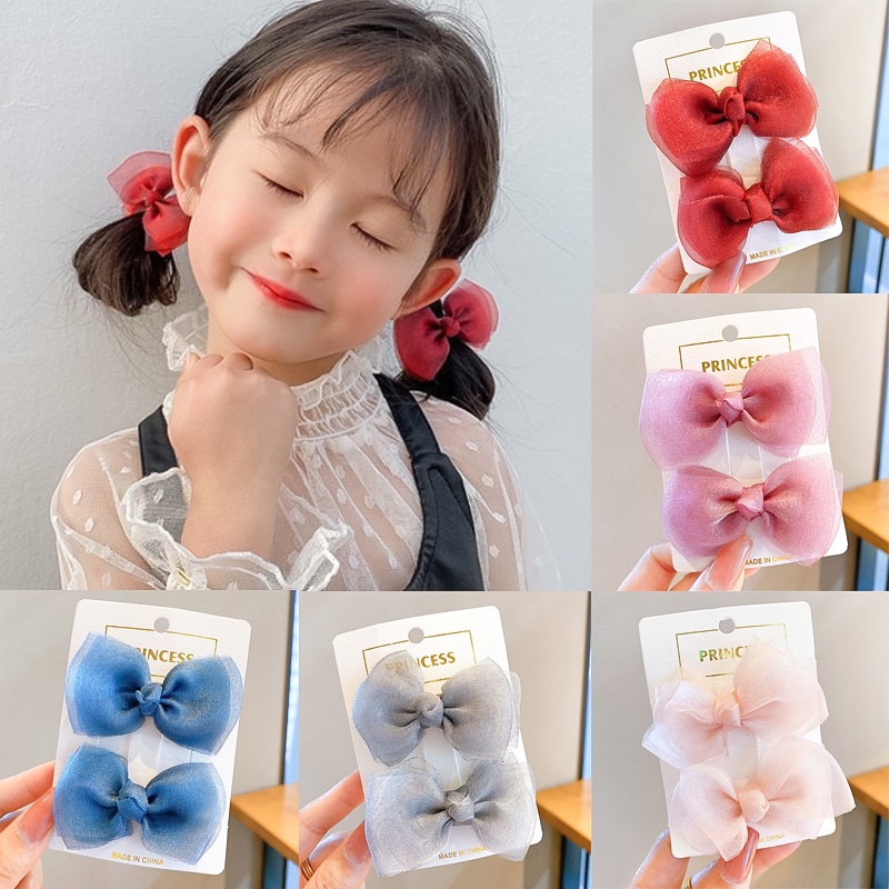 Kẹp Tóc Nơ Lưới Thời Trang Hàn Quốc Cho Bé Gái