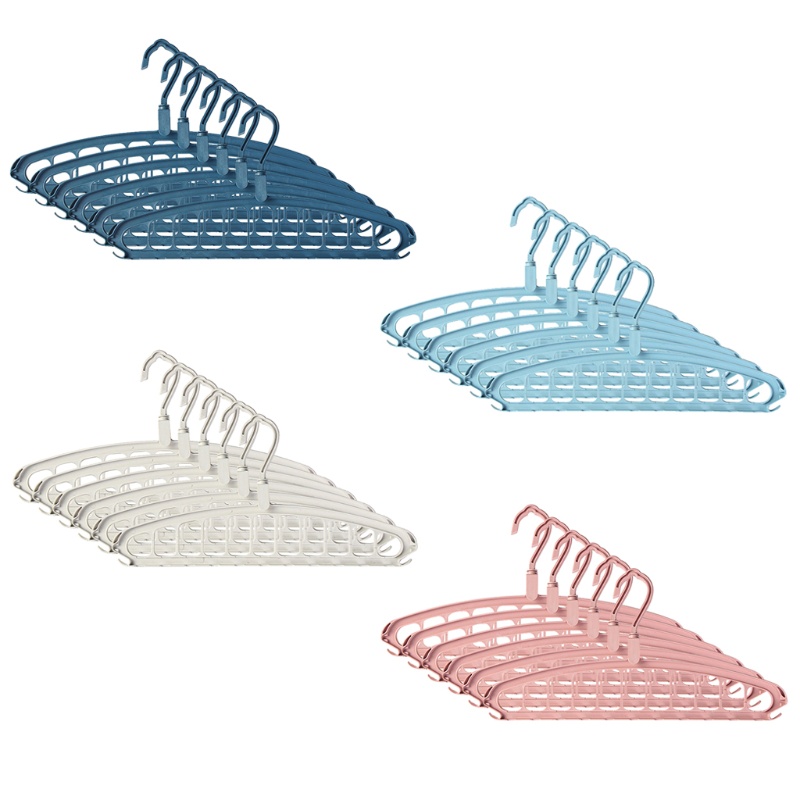 Set 6 Thanh treo móc quần áo Nhiều Ngăn Tiện Lợi