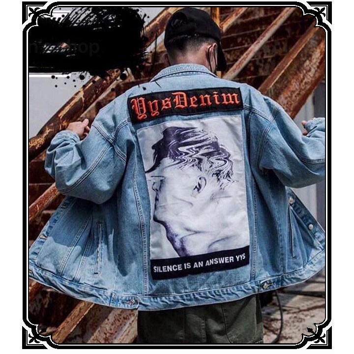 Áo khoác jean Nam Denim Im lặng là YES rất đẹp TRA207