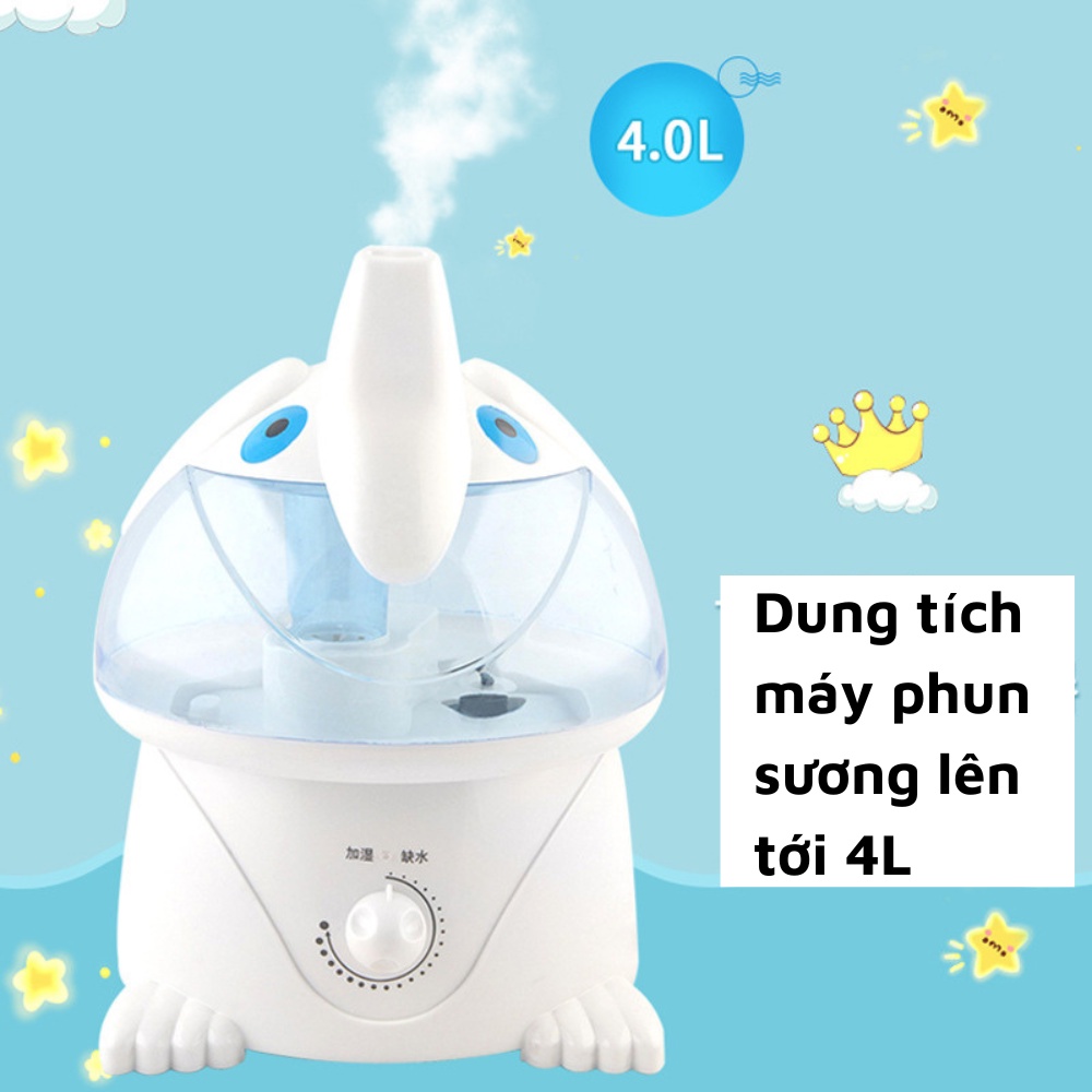 Máy phun sương khuếch tán hơi nước tạo độ ẩm 4 lít hình thú dễ thương tốt cho da