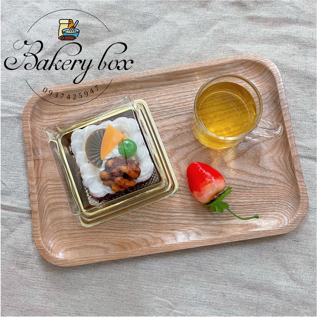 XY80S | 100 Hộp Vuông Đế Vàng Đựng Bánh Trung Thu 100gr ~ 150gr