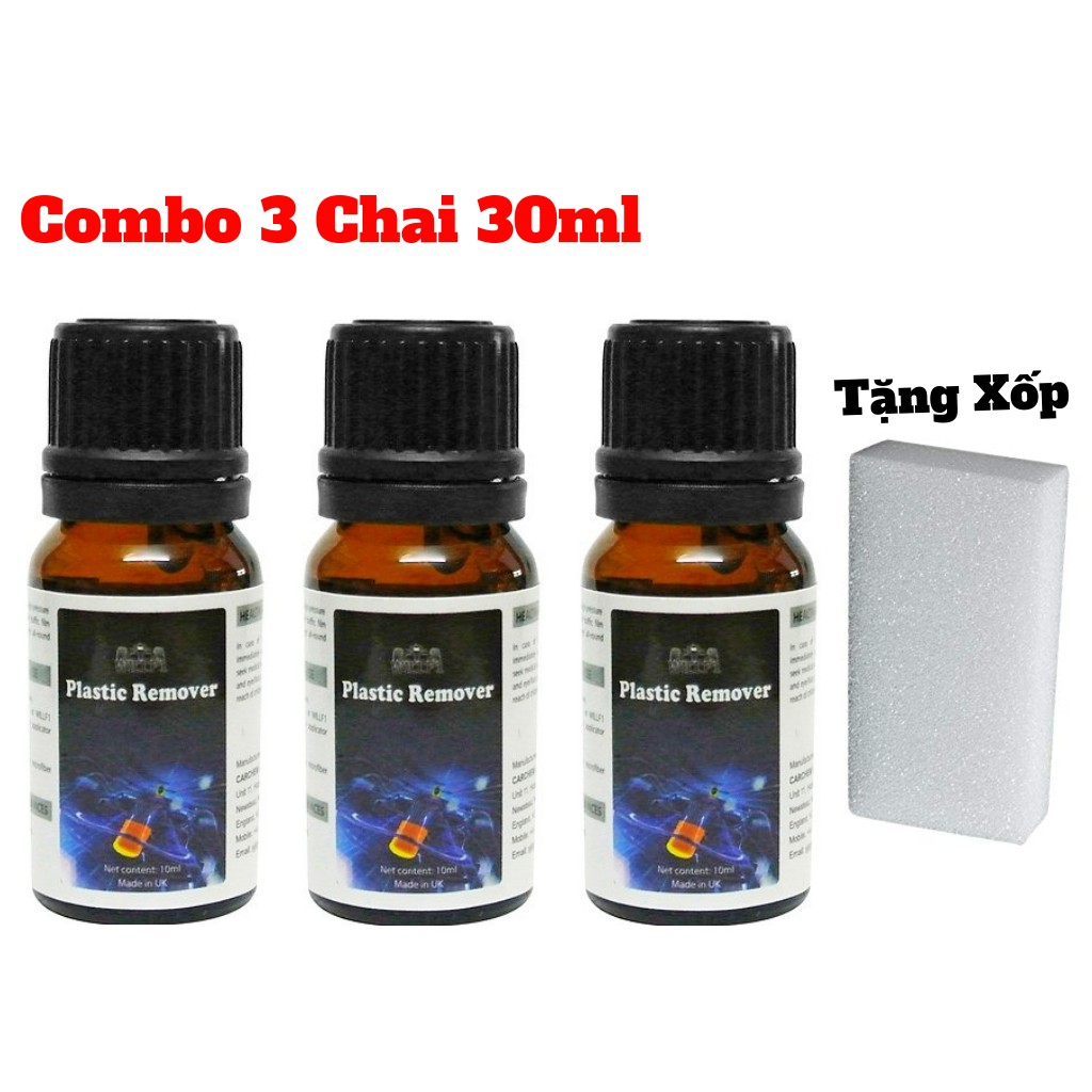 Combo 3 Chai Phục Hồi Nhựa Nhám Plastic Remover 10ml Tặng Kèm Xốp