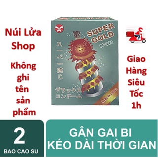 Bao cao su gai Super Gold, hộp 2 cái
