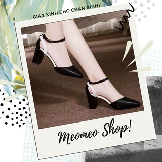 ⚡Sale 8/3⚡Giày Cao Gót Búp Bê Mũi Bít Có Quai Điệu Đà [2 Màu] - Kèm VIDEO