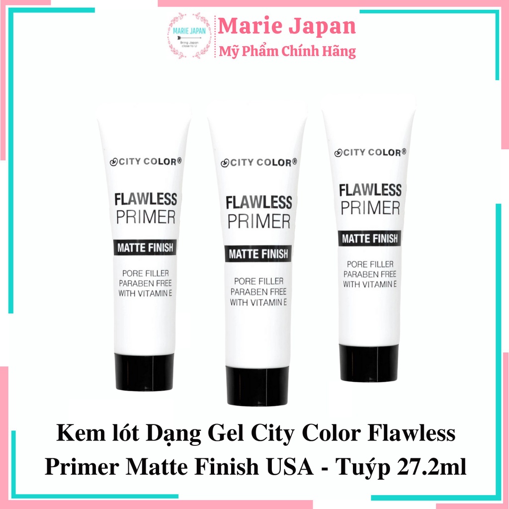 Kem lót Dạng Gel City Color Flawless Primer Matte Finish USA - Tuýp 27.2ml