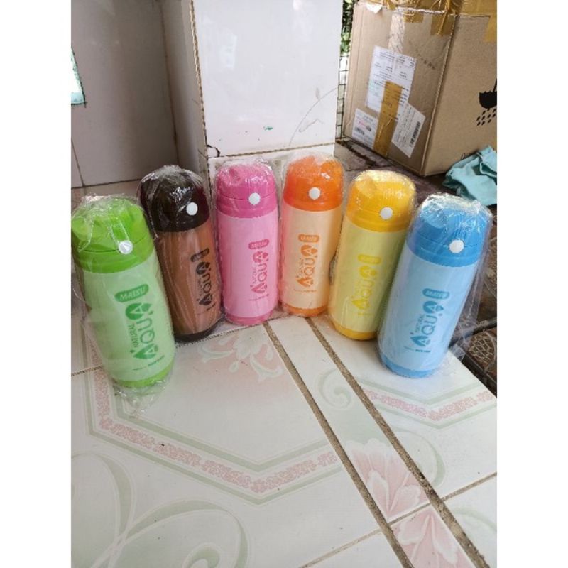 Bình nước học sinh có ống hút Duy Tân MATSU  400ml, 500ml, an toàn, có dây đeo tiện lợi, nhiều màu lựa chọn - KhuBa Shop
