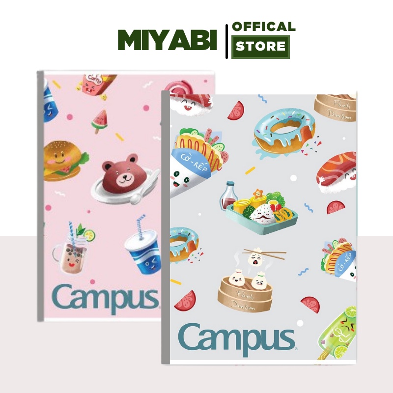 Vở kẻ ngang 80 trang CAMPUS cao cấp - FOOD 2 - giấy trắng - 1 quyển - vở kẻ ngang campus học sinh - MIYABI STORE