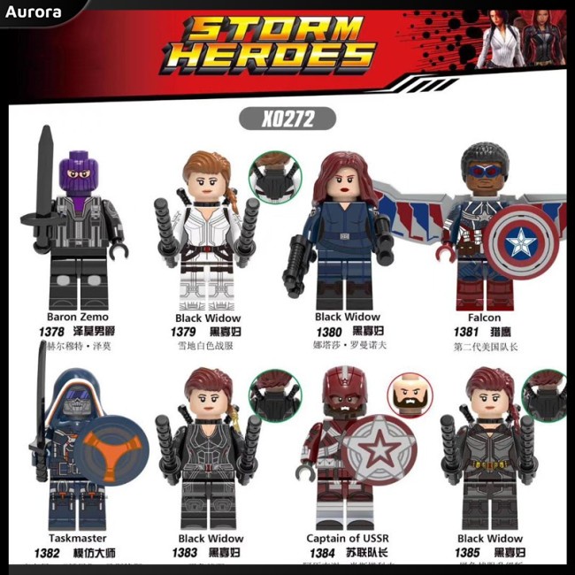 Mô Hình Lego Nhân Vật Siêu Anh Hùng Black Widow Captain Americasr Falcon Taskmaster