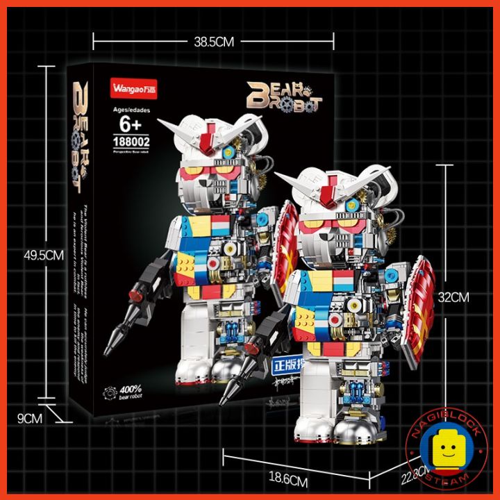 Mô hình lắp ráp BEARBRICK BEAR ROBOT GUNDAM mảnh ghép classic