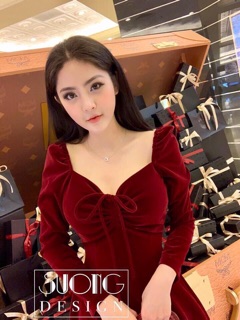 Váy nhung rút ngực