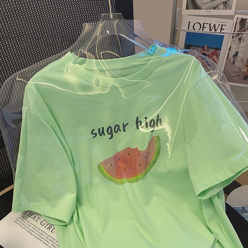 Áo Thun Tay Ngắn Hoạ Tiết Trái Cây Thiết Kế Sáng Tạo Cho Phái Nữ